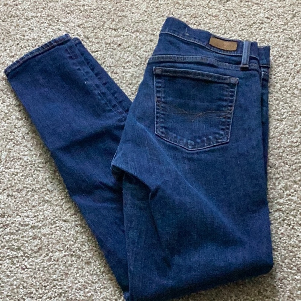 Ralph Lauren Jeans in Deep Indigo with Tan Leather Patch